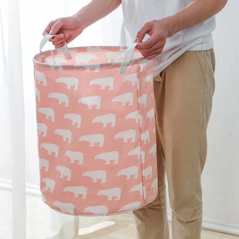 Simple Fabric Storage Dirty Clothes Basket Household Toy Storage Storage Barrel Clothing Organization Folding Storage Basket