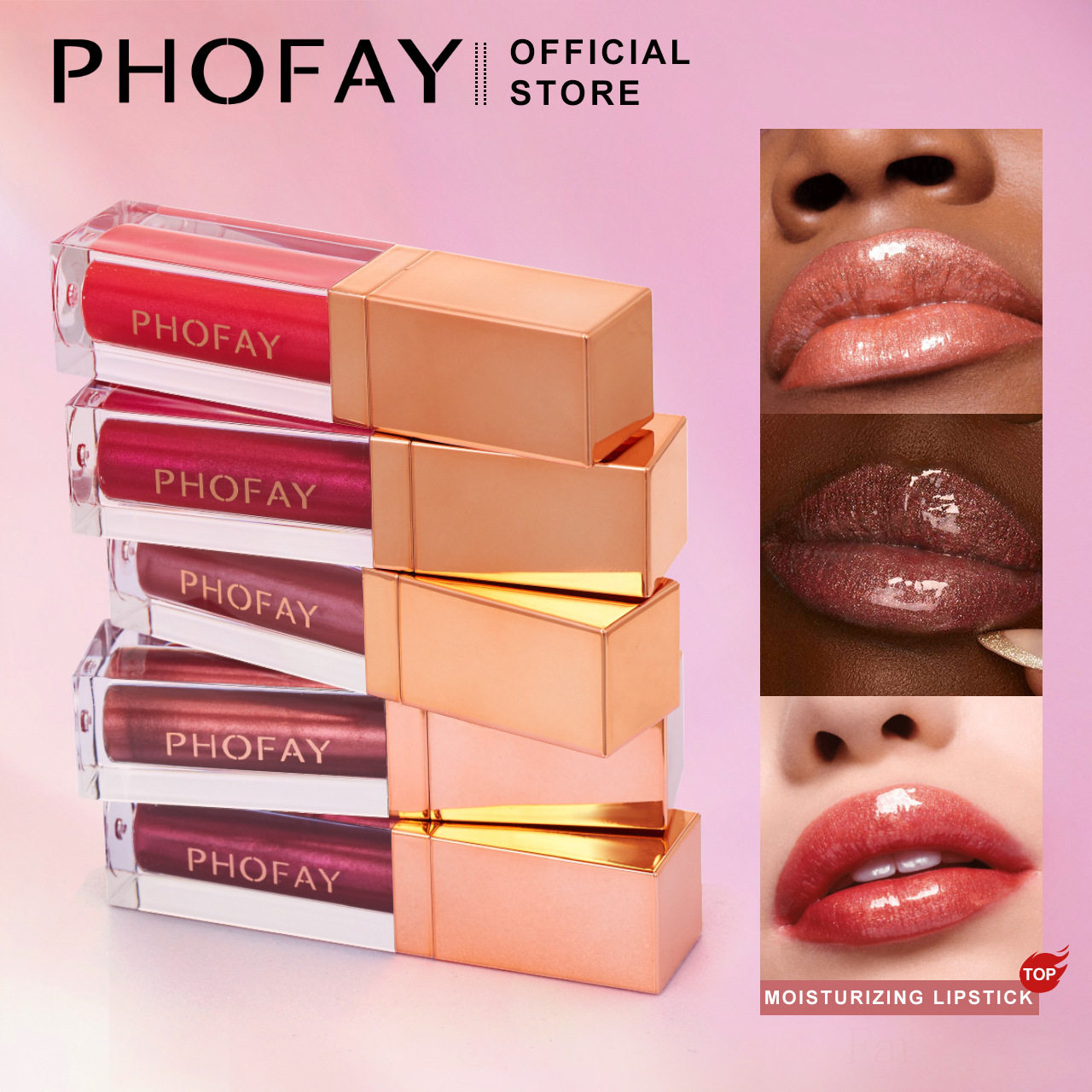 PHOFAY Cross-border Foreign Trade Waterlight Doodle Lip High Gloss Mirror Lip Gloss Moisturizing Pearlescent Fine Flash Lip Glaze
