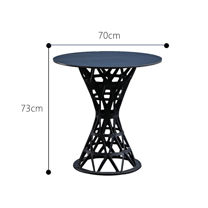 阳台小茶几圆形简易台小户型小圆桌钢化玻璃小圆桌子休闲桌椅套装