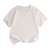 Children's Loose-Fitting Round-Neck Pure Cotton Solid Color Sweat-Absorbent Short-Sleeve T-Shirt for Summer, Suitable for Older Boys and Girls, Half-Sleeve Top for Young Children