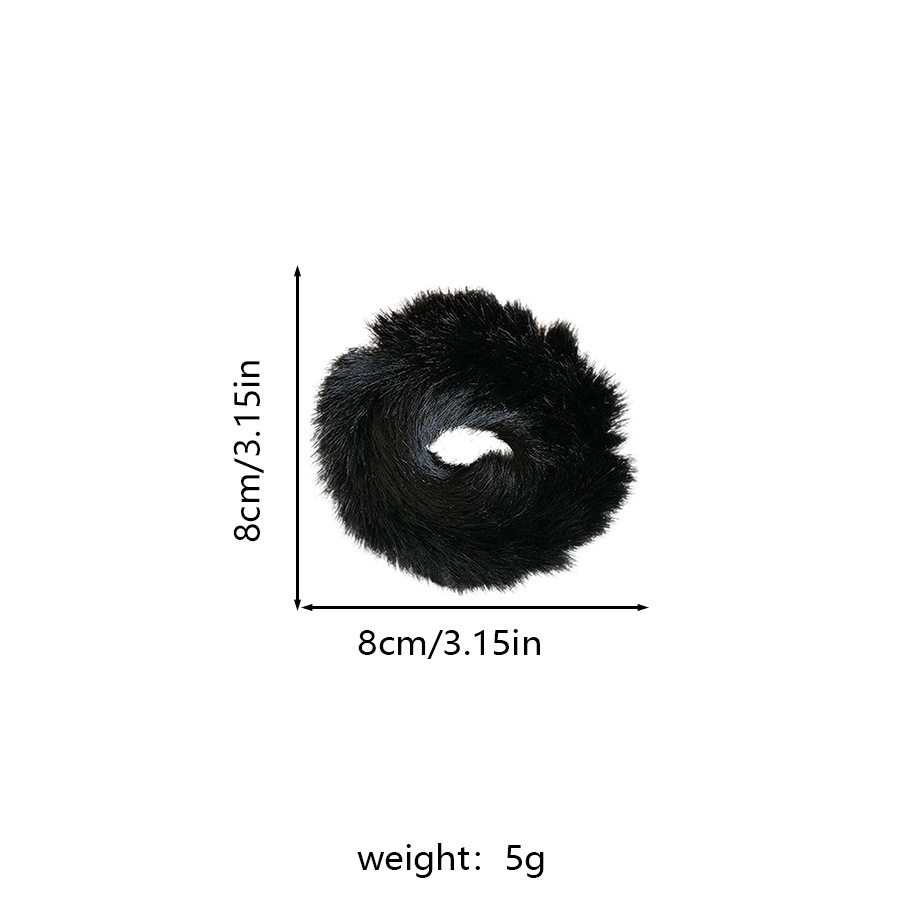 Rabbit Fur Plush Scrunchie for Girls, Simple and Versatile Hair Tie, Hair Care Accessory for Ponytails in Autumn and Winter