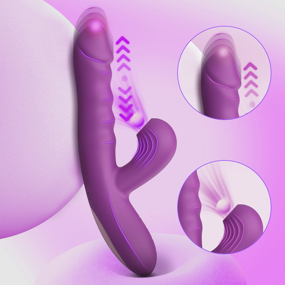 simulation telescopic sucking vibrating massage stick, female vibrating masturbation device