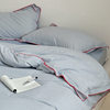 Ins Wind-tight Edge All Cotton Washed Cotton Striped Four-piece Set Pure Cotton Quilt Cover Bed Sheet Skin-friendly Naked Sleeping Bedding