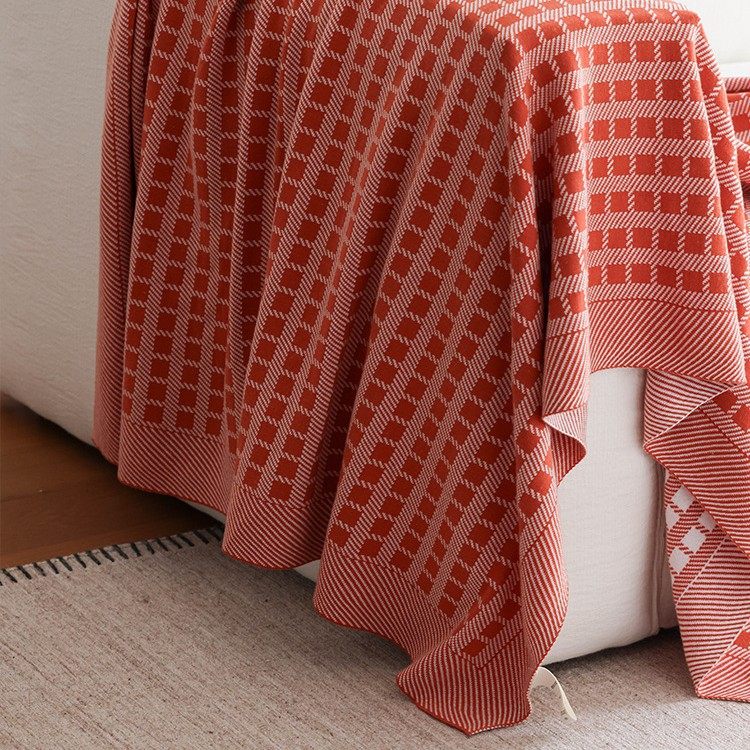 Nordic Modern Style Knitted Summer Air Conditioning Blanket Blanket Sofa Decorative Casual Blanket in stock Pure Cotton Blanket Cross-border