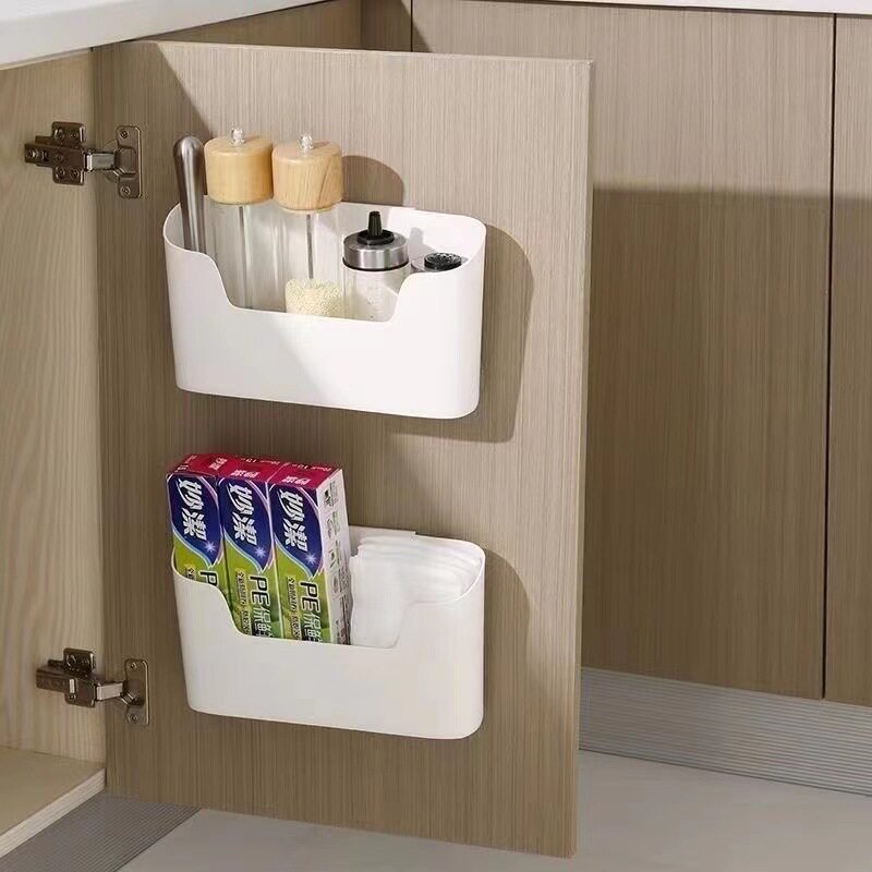 Wall-mounted storage box rack wall-mounted refrigerator side door kitchen bathroom cabinet bathroom cabinet door wash storage rack