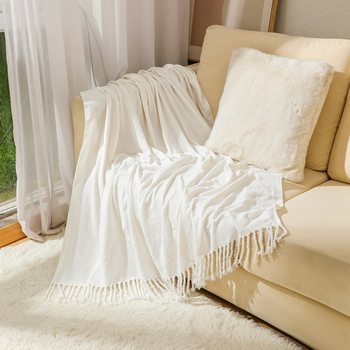 Sofa Blanket, Exposed Thread Blanket, Thin Chenille Air Conditioning Blanket, Summer Outdoor Nap Blanket, Fanket Camping Style Cover, Shenni