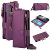 Suitable for Samsung Z Fol 20% off Foldable Phone Case Fold6/5/4 with Ring Holder, Multifunctional Zipper Wallet Leather Case
