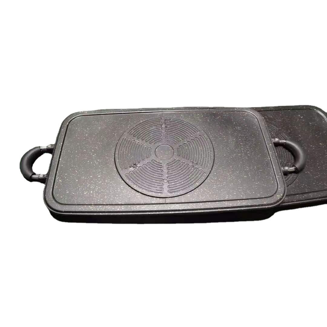 Korean-style rectangular non-stick baking tray cassette oven plate maifan stone convenient home outdoor barbecue plate thickened barbecue plate