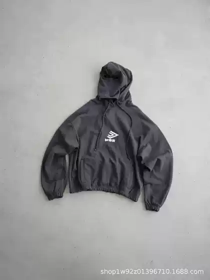 Winter Letter Embroidery Loose Hooded Hoodie for Men and Women, Casual and Versatile Long-Sleeved Fashion Trendy Mask Hoodie
