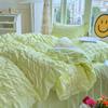 Ins Small Fresh Bubble Skin-Friendly Pure Color Lace Bed Bed Sheets Bed Skirt Four-Piece Set Student Dormitory Three-Piece Set