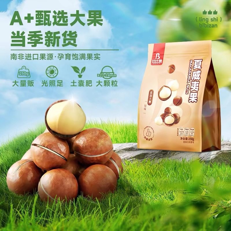 Bibizan Wholesale Macadamia Nuts New Year Snacks 500g Nuts Dried Cream Flavor Healthy New Milk Flavor