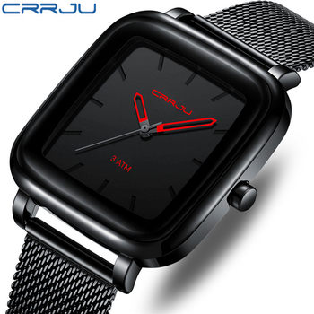 CRRJU/Kajun 2199 New Men's Business Watch Men's Watch Square Dial Stainless Steel Watch Fashion Simple