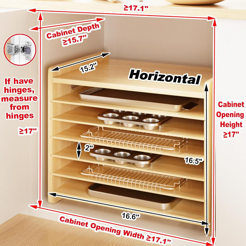 Solid Wood Tray Divider Kitchen Vertical Tray Divider Storage Tray Barbecue Shop Baking Pan Chopping Board Storage Rack