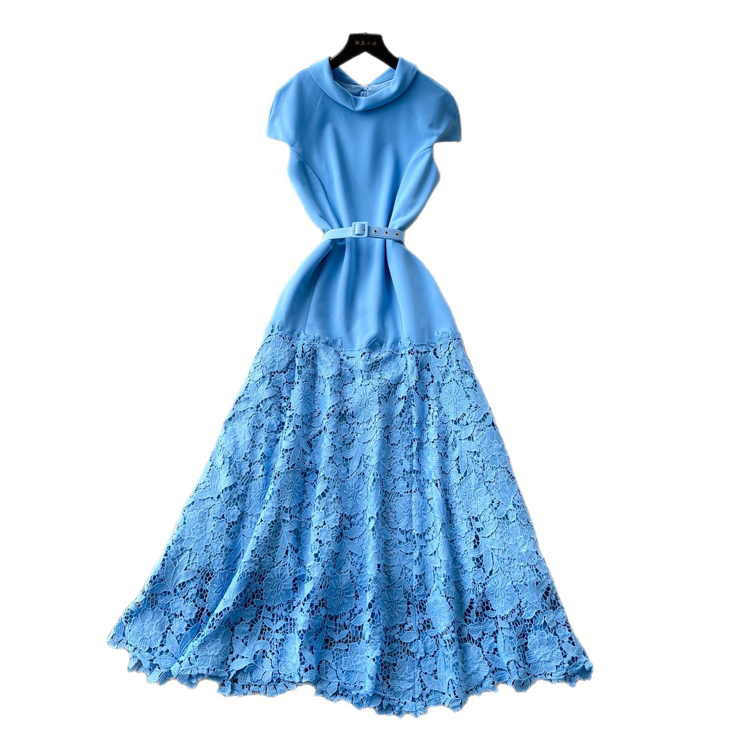 Lace Trimmed A Line Dress High Waist Slim Fit Elegant Style Summer Fashion for Women Wholesale Available