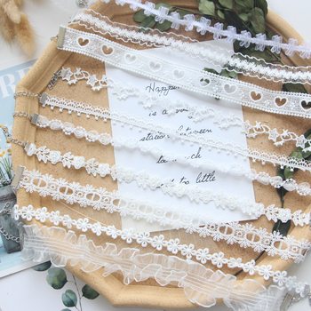 Ins Style Neckband Super Fairy Popular Cut Out White Clavicle Chain Flower Heart Lace Choker Collar