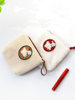 Cute little sheep zipper cosmetic bag small portable lipstick sanitary napkin storage bag ins simple student girl