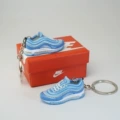 Air max97 white and blue pair with nk red and white hook box