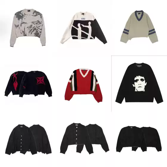 Erd Melancholic Rich Second Generation Retro Distressed Hole Asymmetrical Design Men's and Women's Trendy Casual Sweater Jacket