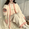 Warm flannel maternity pajamas autumn and winter three-piece confinement clothing coral fleece nursing postpartum homewear