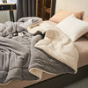 Autumn and Winter Double-Layer Thickeneded Lamb Velvet Blanket Pure Color Composite Milk Velvet Blanket Flannel Single and Double Nap Blanket