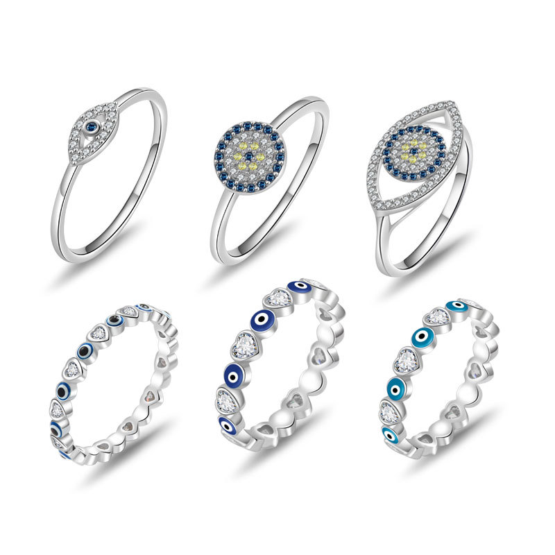 European and American cross-border new devil's eye love ring...