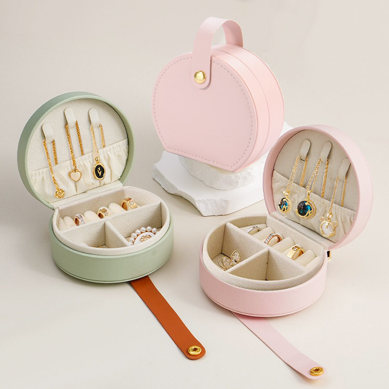 semicircle portable jewelry box storage box princess handbag mini earrings necklace ring box cross-border in stock generation