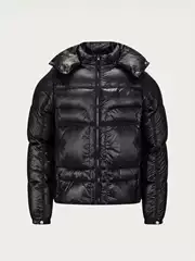 Men's Winter Insulated Parka with Hood Windproof Warm Cotton-Lined Coat Outdoor Casual Jacket