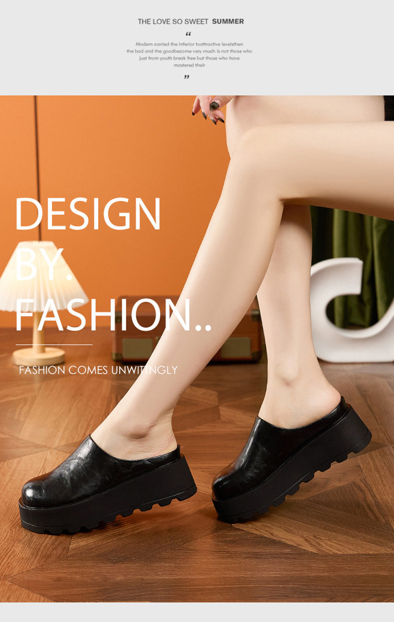 Dép sandal nữ quai chữ V đế dày phong cách Birkenstock — Đen, Trắng chi tiết 9