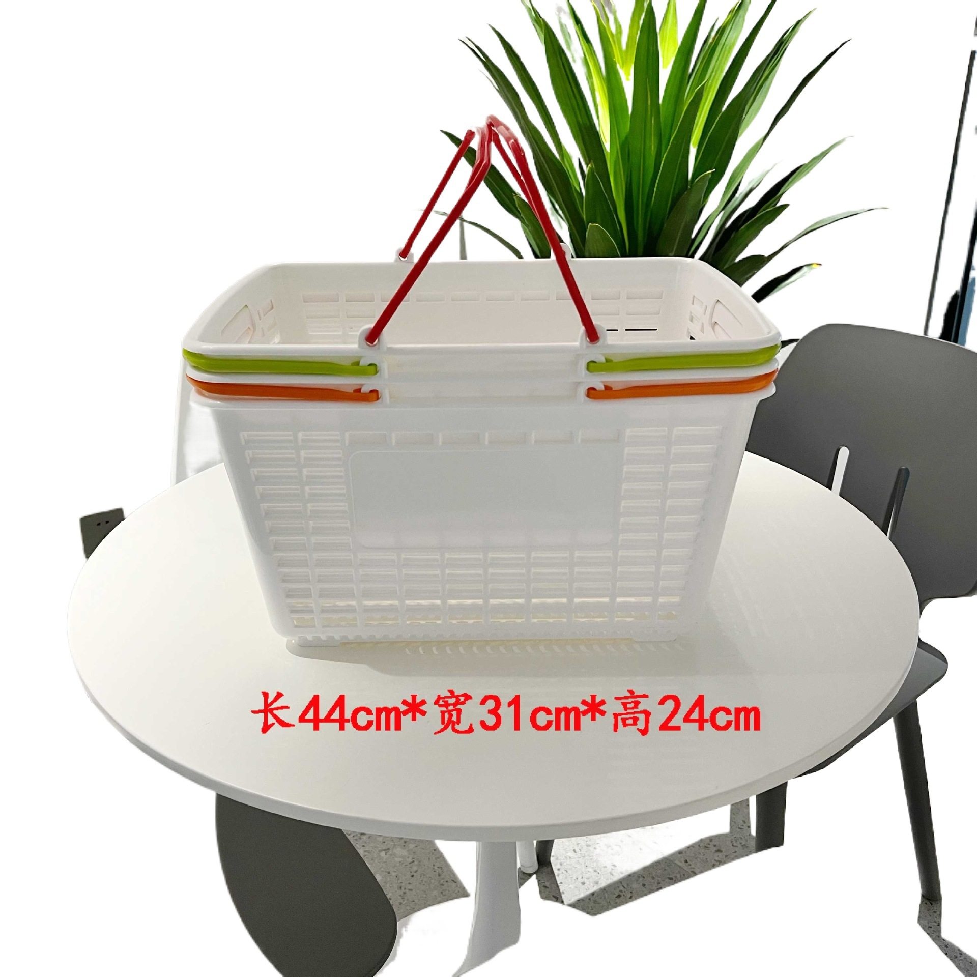 Large Plastic Shopping Basket with Wheels for Malls and Supermarkets, Suitable for Home Use, Convenience Stores, and Grocery Shopping