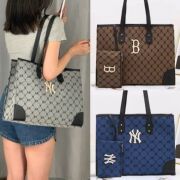 Korean Mlb Tote Bag New Style Commuter High-End Ny Large Capacity Fashionable Versatile Shoulder Handbag Tote Bag