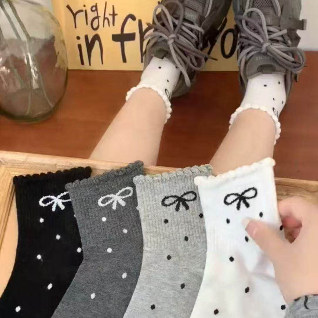 白色袜子女春夏季薄款ins潮纯色卡通学生运动短筒袜诸暨袜子批发