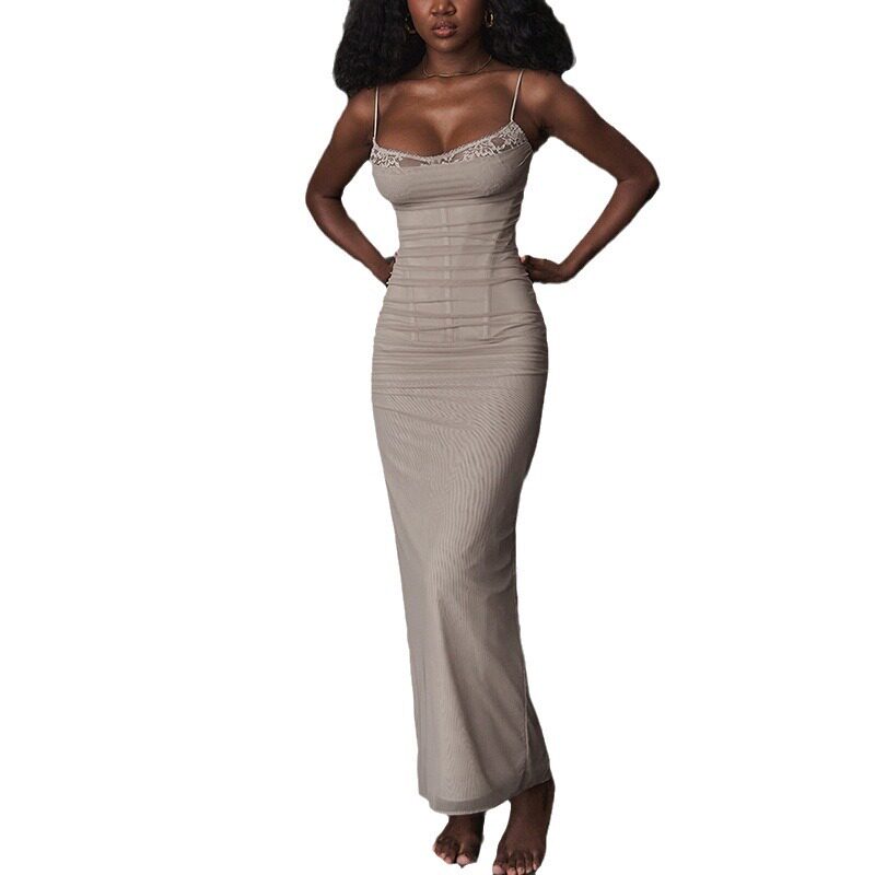 Womens Bodycon Dress Sexy Low Cut Solid Color Slim Fit Elegant Style Perfect for Parties and Evening Events