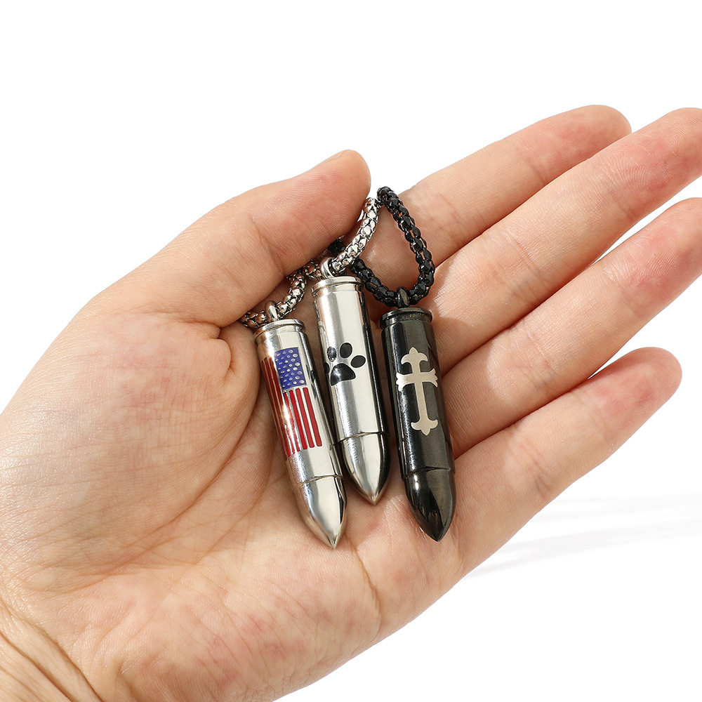 Cross-border European and American bullet necklace can be opened necklace hip-hop necklace pendant jewelry can be fashion