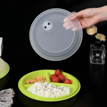 Microwave Oven Three-Compartment Plate Pp Plastic Fast Food Plate Fast Food Store Meal Manufacturer Supply