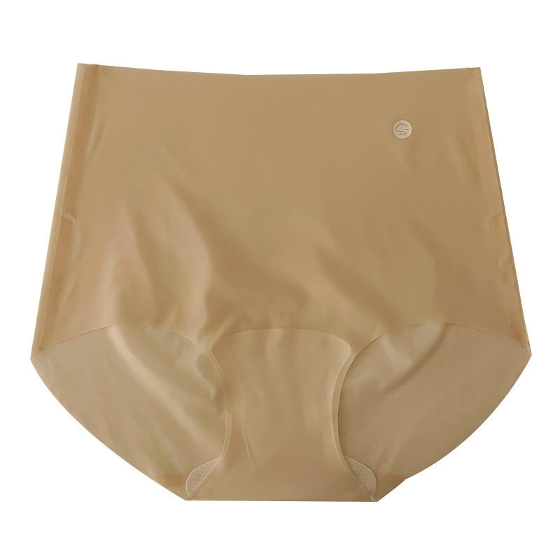 7A High-wAisted Ice Silk UnderweAr for Women, SeAmless Hip-covering Summer UltrA-thin Nude BreAthAble Girls' Briefs with Cotton Crotch