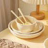 Naihuhu Tableware Ceramic Bowl Rice Bowl Creative Dish Set Home One-Person Meal Simple Dish Customization