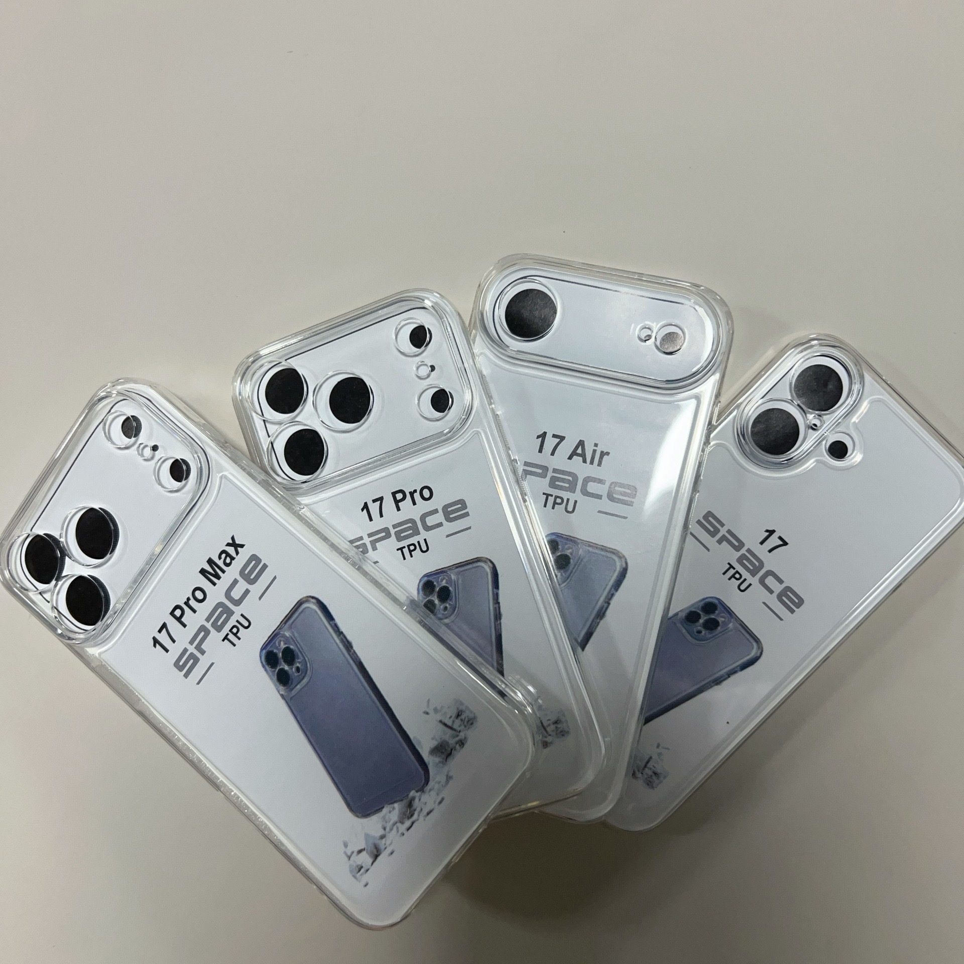 Transparent and Thickened Simple Phone Case Suitable for iPhone 17, Apple 16 Pro Max, Cross-Border 14/15 Pro Space Case