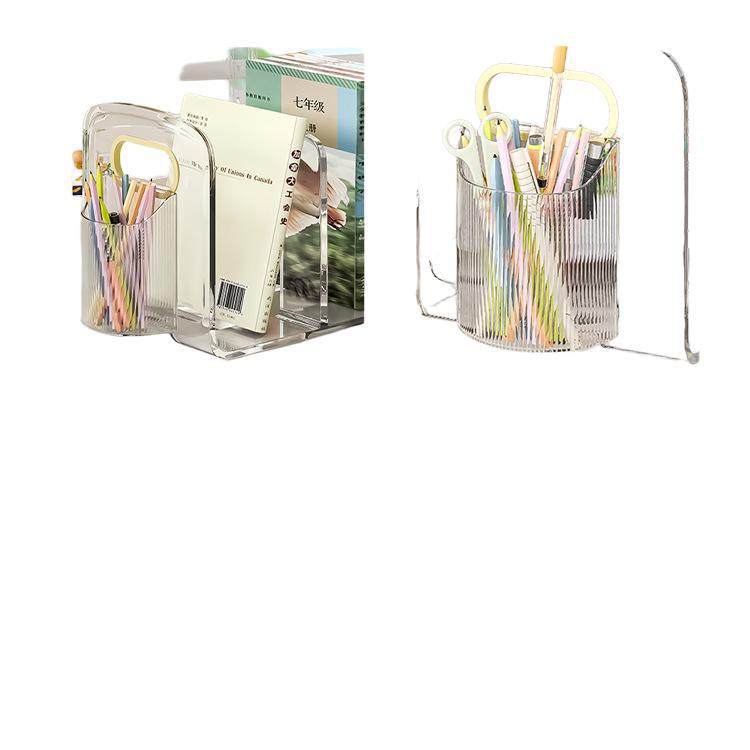 Transparent Book Stand Reading Rack Book Clip Desk Bookshelf Desktop Fixed Book Storage Partition Thickened Student Class