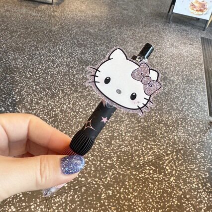 可爱KT猫黑笔按动式ins学生闺蜜挂件限定圆珠笔高颜值可爱少女心