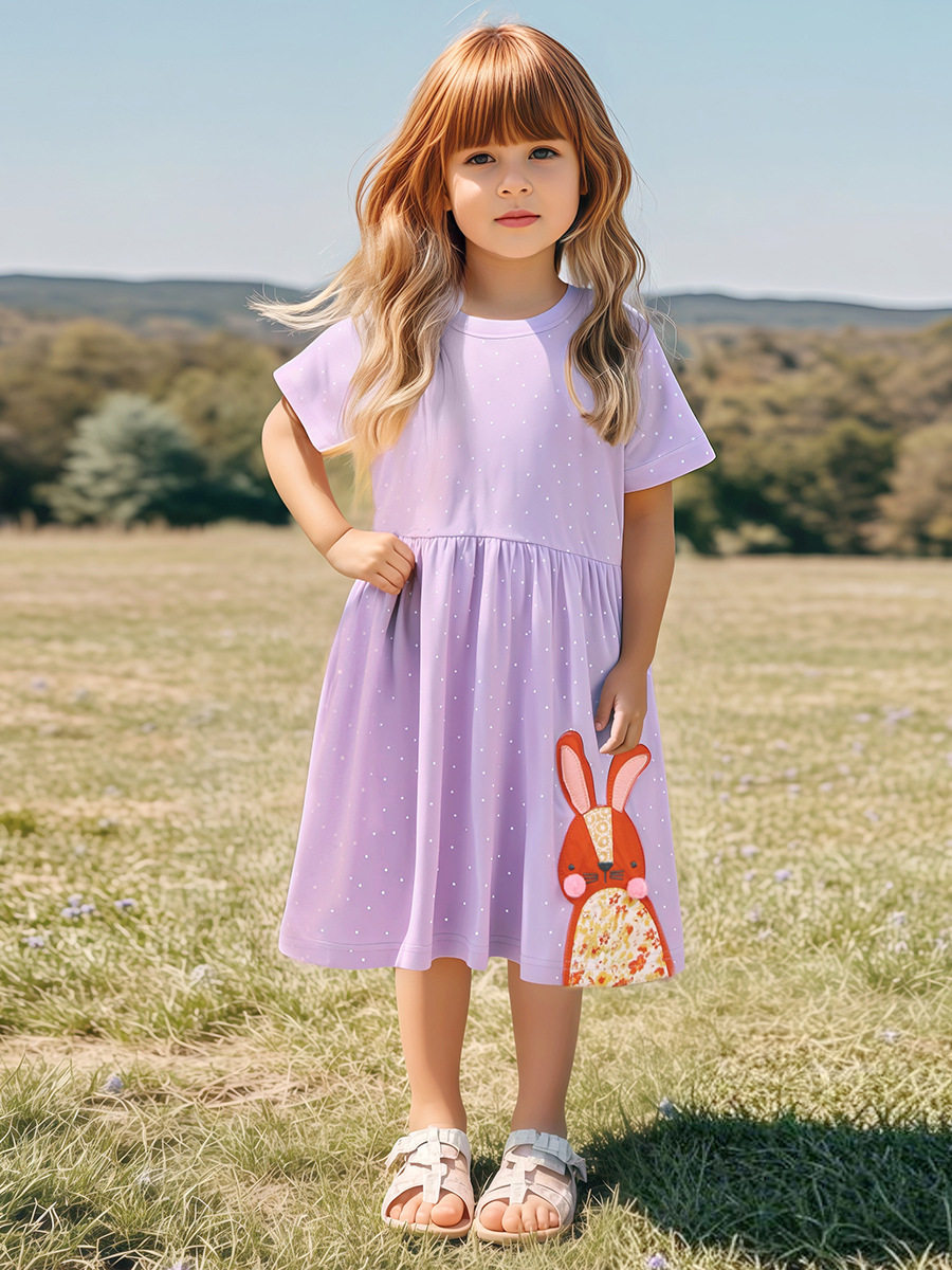 Kids' Clothing, New Kids' Dress, Cotton Girls' Princess Dress, Summer Short-sleeve Kids' Dress