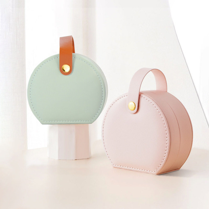 semicircle portable jewelry box storage box princess handbag mini earrings necklace ring box cross-border in stock generation