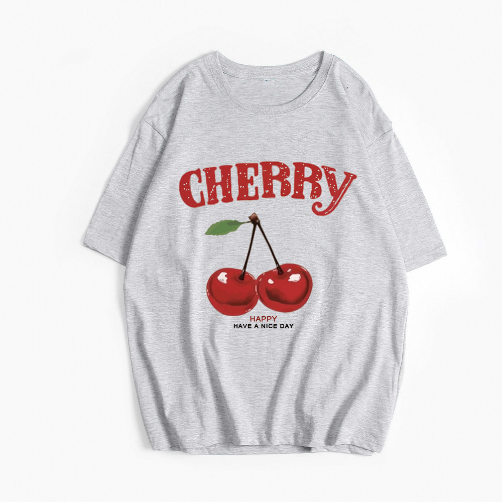 Womens Cotton T Shirt Loose Fit Round Neck Letter Print Summer Casual Wear Wholesale Available