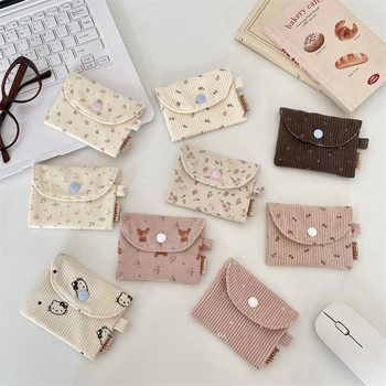 511242 Corduroy Small Coin Purse Card Holder Coin Storage Student Wallet Card Holder Id Card Bag