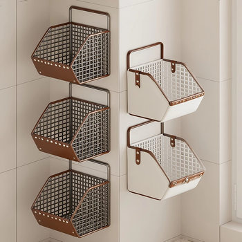 Kitchen Storage Rack Household Onion, Ginger and Garlic Storage Rack Wall-Mounted Multi-Functional Seasoning Storage Basket Placement Basket