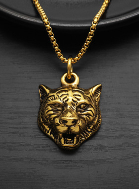 霸气挂件欧美朋克项链吊坠老虎