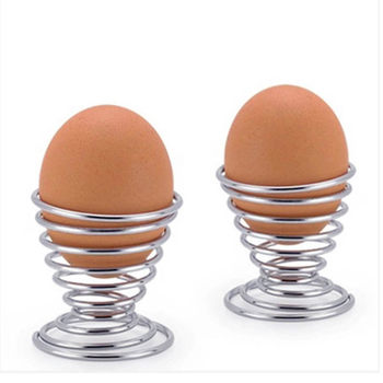 Stainless steel egg holder creative spring egg holder single beauty makeup Cup teppanyaki steamed egg rack egg holder