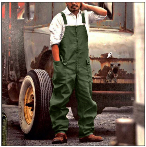 Q017欧美2021外贸跨境男装 新款四季纯色宽松直筒工装休闲背带裤