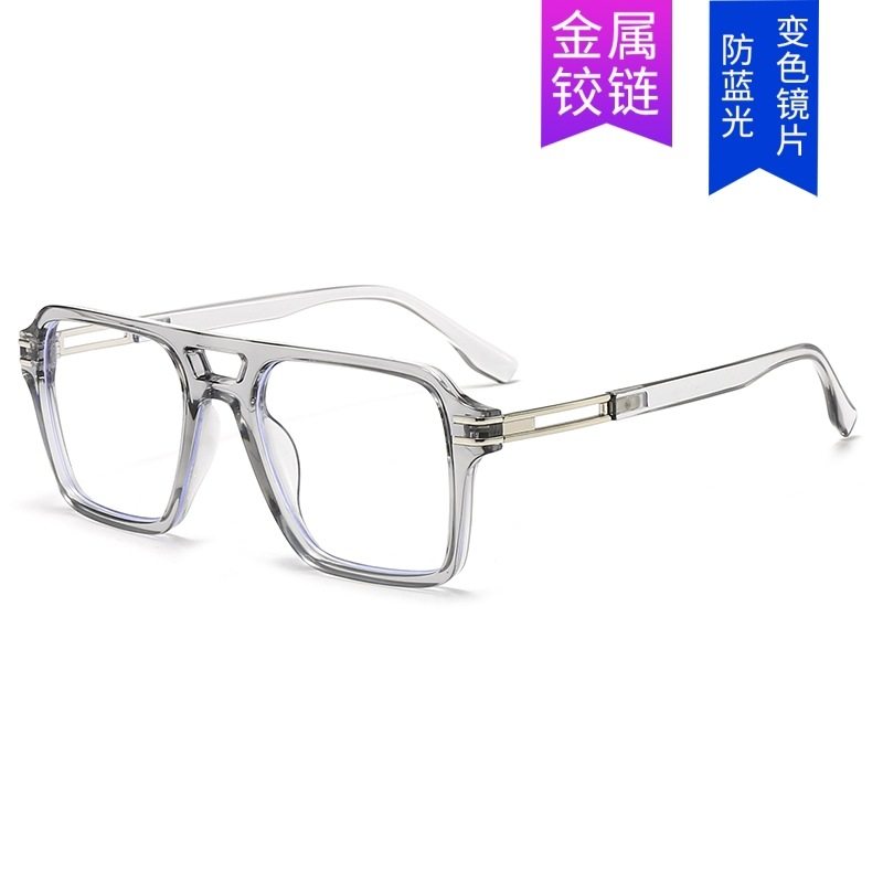 New Style Simple Anti-blue Light Flat Mirror Full Frame Retro Fashion Glasses Internet Celebre Same Style Frame Double Beam Flat Mirror