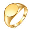Stainless Steel Glossy Ring Ins Simple 12mm Titanium Steel 18K Gold Ring Couple Versatile Laser Logo Wholesale