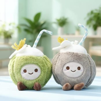 Trendy Cute Plush Toy Doll Cartoon Bag Pendant Keychain Doll Small Coconut